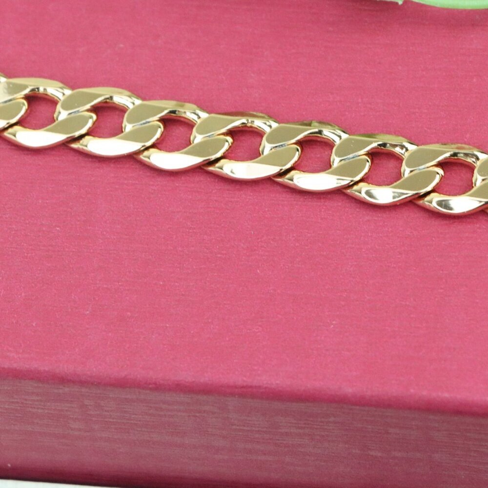 "Chunky Rose Gold Link Chain Bracelet in High Quality Brass, XPBL1154 - Picture 10 of 12